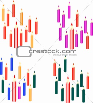 set of color pencils isolated on white