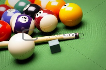 Billiard balls on table!