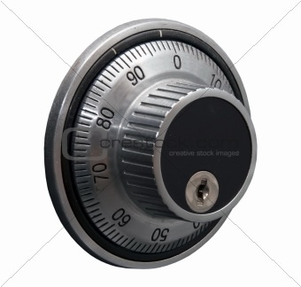 safe door code lock isolated over white