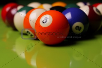 Billiard balls on table!