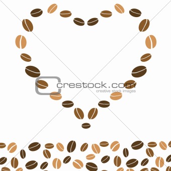 hearts coffee background with love