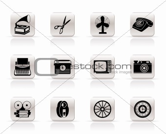 Simple Retro business and office object icons