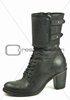 Black leather boot