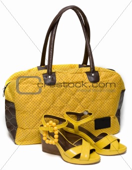 Yellow lady bag and yellow sandals 