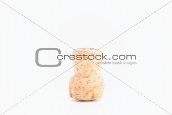Cork from champagne isolated on white