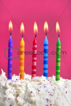 birthday candles on a cake
