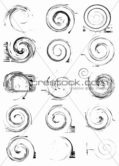 Collection of vector swirl elements