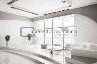 Interior in white 3d