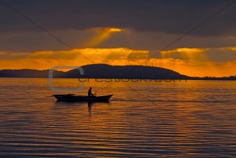 Fisherman During Sunset