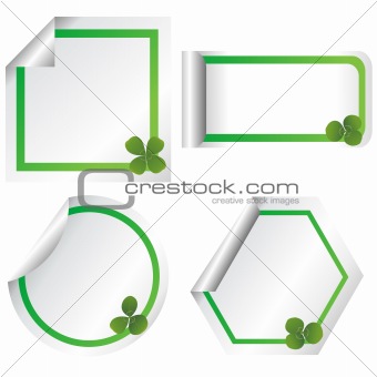 Set of stickers with clovers