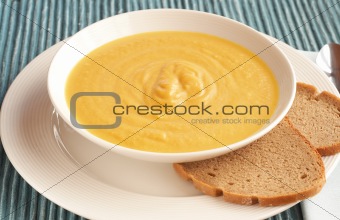 Bowl of fresh butternut soup