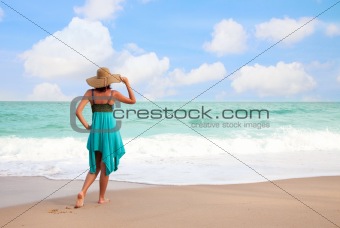 Beautiful  woman on the beach