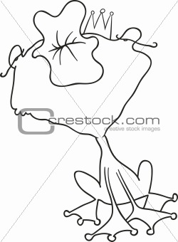 prince frog kiss for coloring book