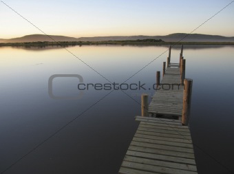 peaceful jetty into the water