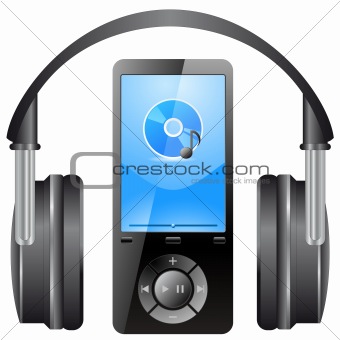 MP3 player with headphones