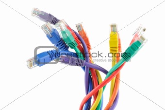 Multi colored computer cables