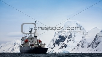 ship in Antarctic 