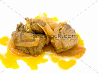 Meat on a white background