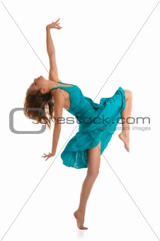 Dancing beautiful young woman
