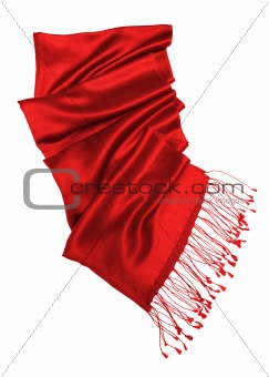red scarf isolated on white