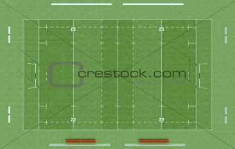 top view of a rugby field