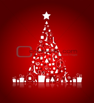 Christmas tree beautiful for your design
