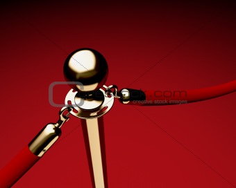 Brass stanchion with red velvet rope