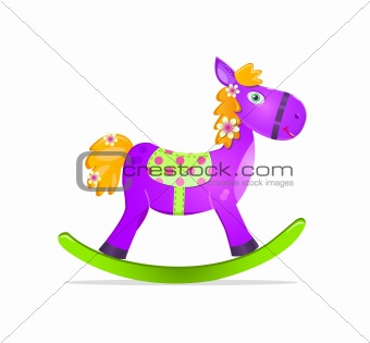 violet rocking horse toy
