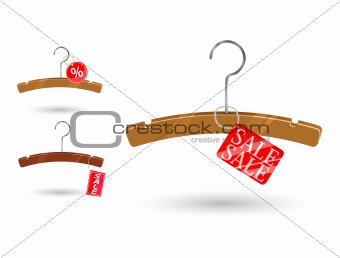 sale tag attached to clothes hanger