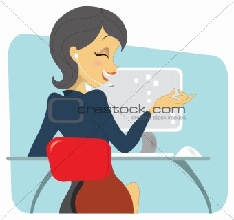 Dark haired women professional on the phone