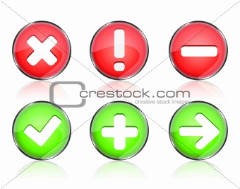 web icon buttons of validation