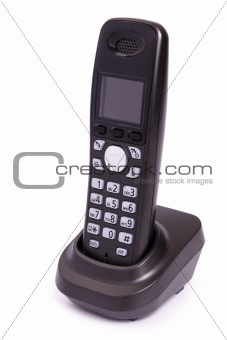 Phone of black color, digital, wireless