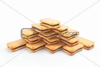 Biscuits arranged in the shape of a pyramid