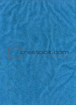 rumpled blue cotton fabric