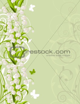 Light background with lilies of the valley