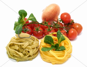 Italian pasta tagliatelle with vegetables