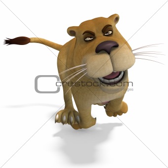 very cute and funny female cartoon lion