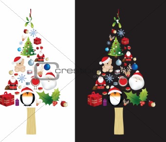 christmas tree very detailed illustration