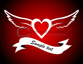 Romantic winged heart
