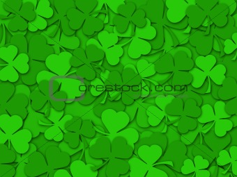 Happy St Patrick's Day Shamrock Leaves Background