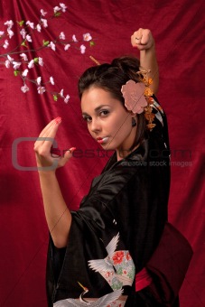 Japanese girl in traditional clothes
