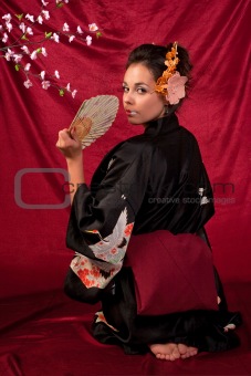 Japanese girl in traditional clothes