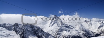 Panorama Caucasus Mountains. Dombay. 