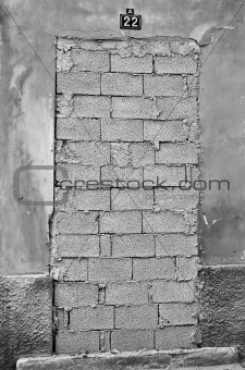 bricked up door
