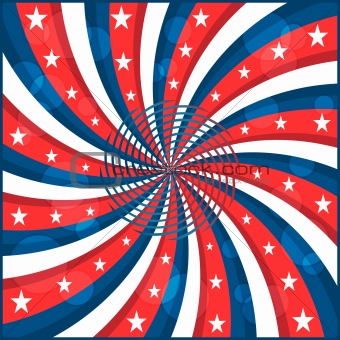 American flag stars and swirly stripes