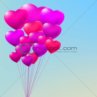 Copula of red gel balloons. EPS 8
