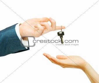 hand holds a key 