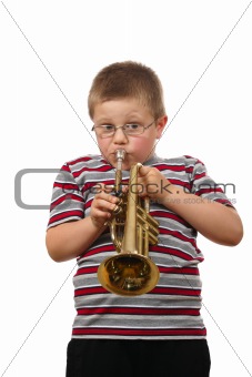 Boy Blowing Trumpet