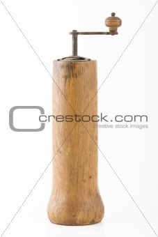 vintage brown grinder, wooden made