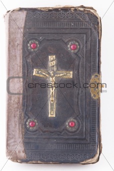 Holy Scripture with crucifix on cover